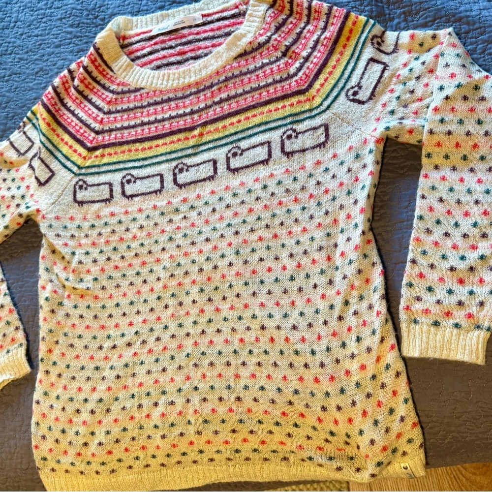 Woolrich Red and Cream Striped Sweater